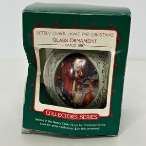 Vintage Hallmark Betsey Clark: Home For Christmas Glass Ball Christmas Ornament
